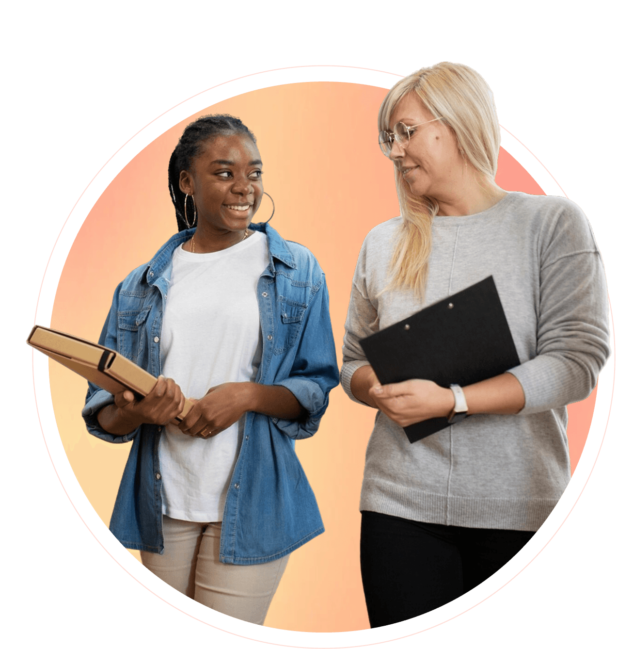 A teacher working one-on-one with a student